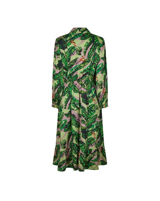 Biba Green Tiered Midi Dress