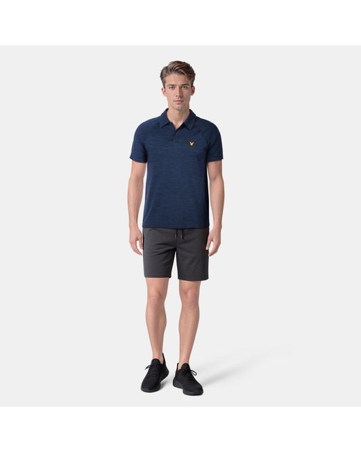 Lyle & Scott Blue Seamless Short Sleeve Polo Shirt for men