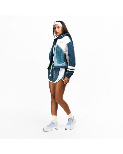 Red Run Blue Hooded Nylon Track Jacket