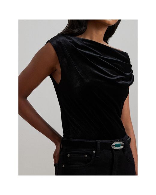 Ralph Lauren Black Kinthea Velvet Top