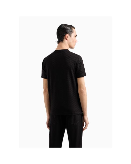 Emporio Armani Black All-Over Print Regular Fit T-Shirt for men