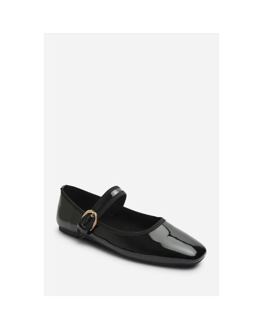 Where's That From Brown Where's Mary Jane Ballet Flats With Buckle Detail