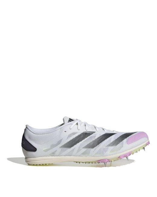 Adidas White Adizero Running Spikes for men