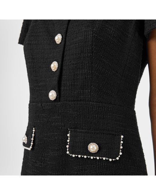 Karl Lagerfeld Black Tweed Mini Dress