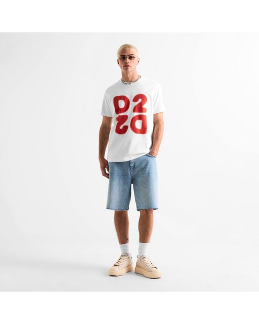 DSquared² Red Dsq D2 Logo Tee Sn64 for men