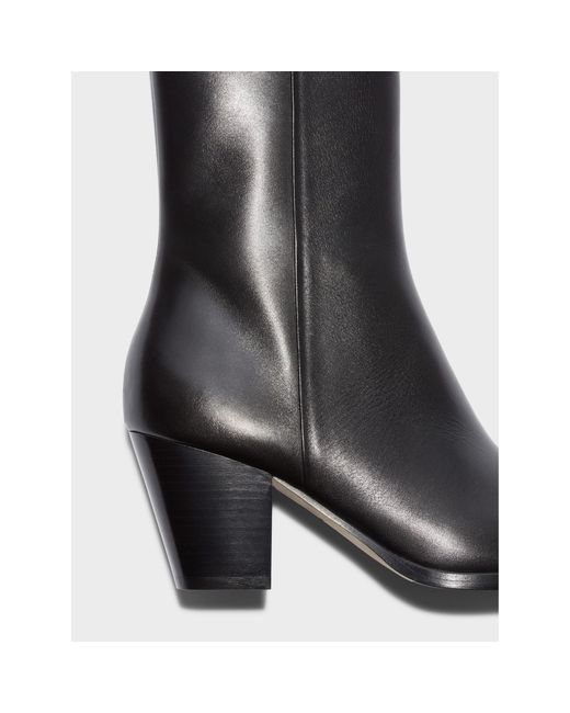 Aeyde Blue Hedvig Calf Ankle Heeled Boots