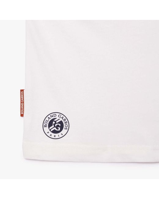 Lacoste White Roland-garros Edition Ultra Dry Tennis T-shirt for men