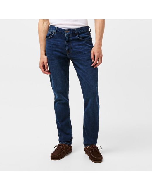 Tommy Hilfiger Blue Denton Whiskered Straight Leg Jeans for men