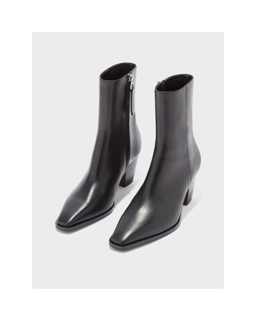 Aeyde Blue Hedvig Calf Ankle Heeled Boots