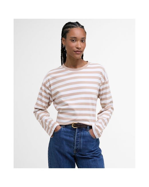 Barbour White Bede Long Sleeve T-Shirt