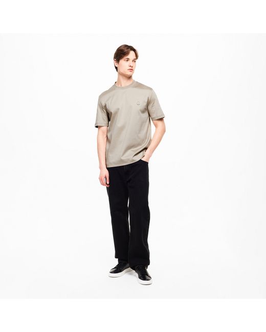 Boss Gray Taut Minimalist Design T-Shirt With Logo Detail for men