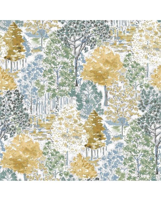 Laura Ashley Blue Bernwood Wallpaper
