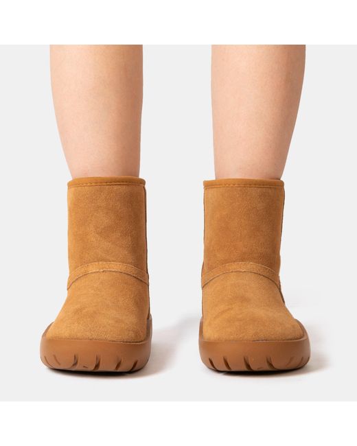 Golddigga Brown Snug Classic Slip On Ankle Boots