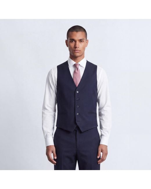 Twisted Tailor Blue Orwell Slim Fit Waistcoat for men
