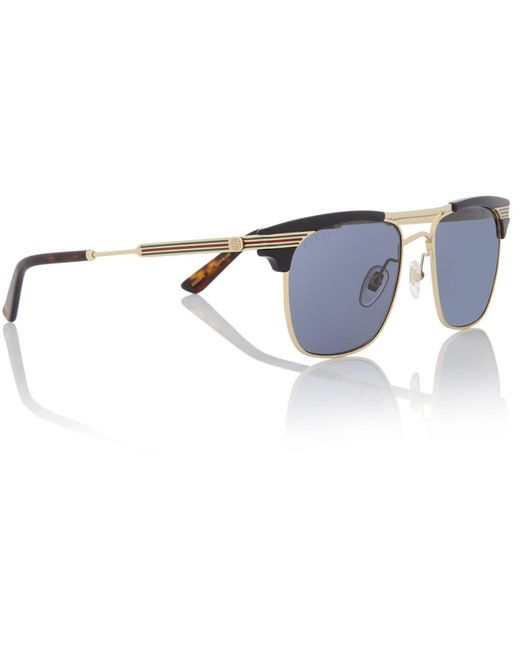 Gucci Metallic Gold Gg0253S Round Sunglasses for men