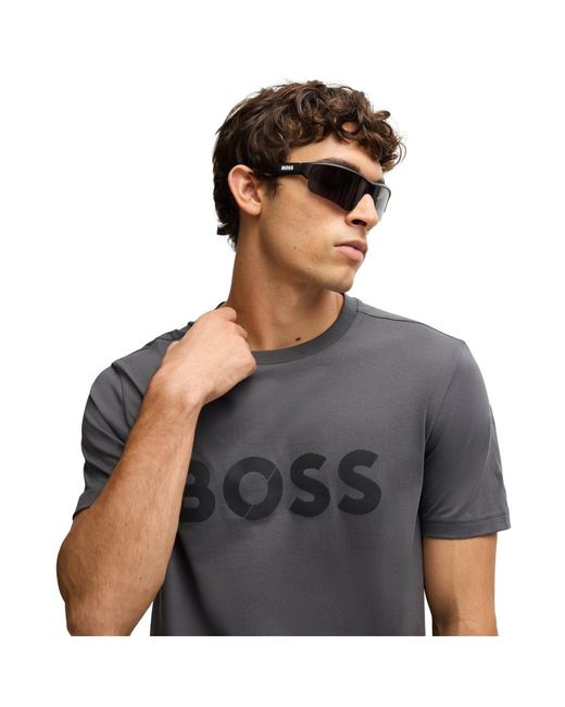 Boss Gray Tee Tape Logo 10269604 01 for men
