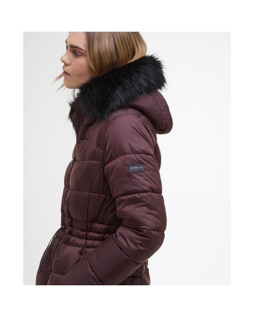 Barbour Purple Cher Detachable Hood Long Sleeve Medium Puffer Jacket