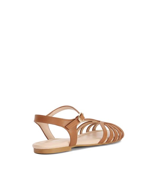 Dune Brown Lilou Flat Sandals