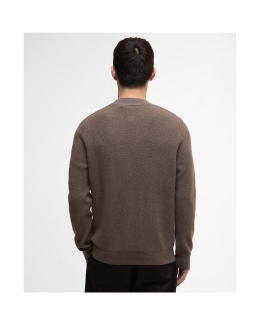 Barbour Brown Crawley Crew Neck Jumper for men