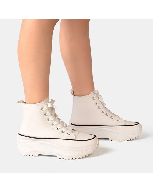 Firetrap White Platform Hi Top Ladies Trainers