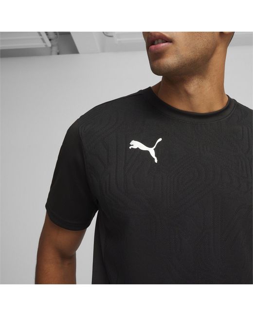 PUMA Black Teamfinal Training Short-Sleeve Performance T-Shirt for men
