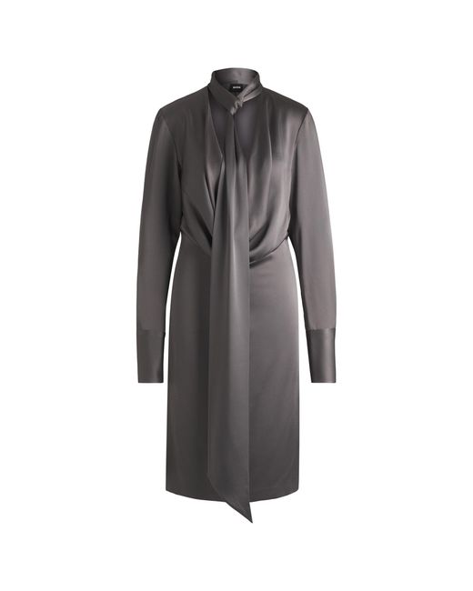 Boss Gray Bascarva Relaxed Fit T-Shirt Dress