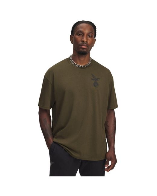 Under Armour Green Project Rock Short Sleeve Training T-Shirt for men