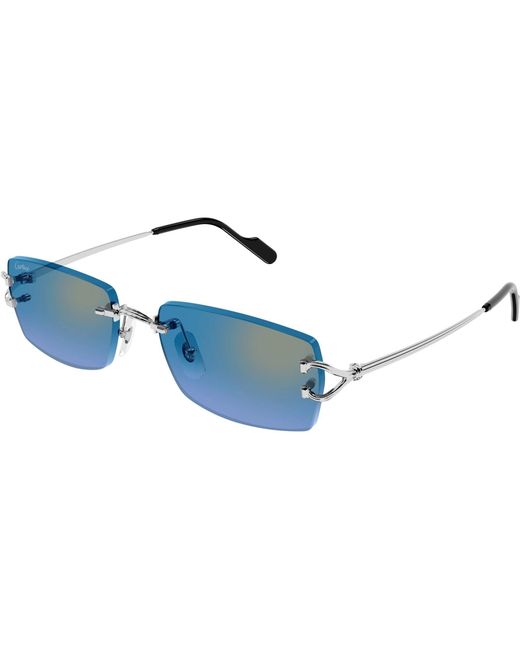 Cartier Blue Rectangle Sunglasses for men