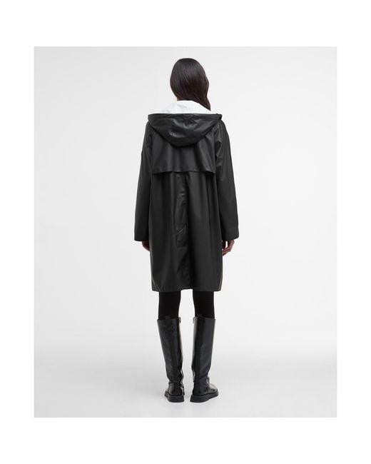 Barbour Black Recoleta Hooded Long Sleeve Knee Length Rain Anorak