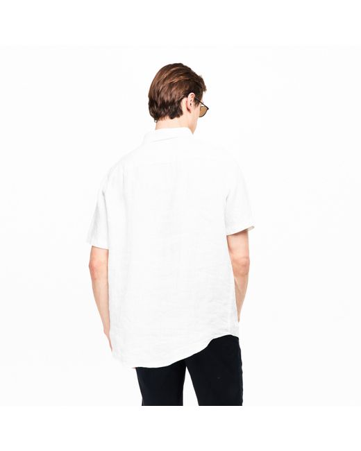 ARMANI EXCHANGE White Short Sleeve Oxford Shirt for men