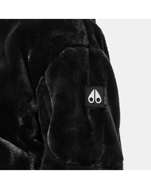 Moose Knuckles Black Rose De Bunny Insulated Bomber Jacket