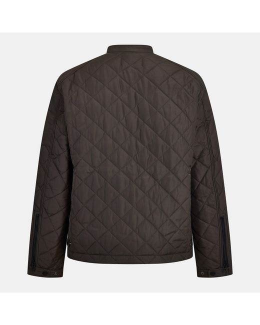 Replay Black Biker Diamond Quilted Jacket for men