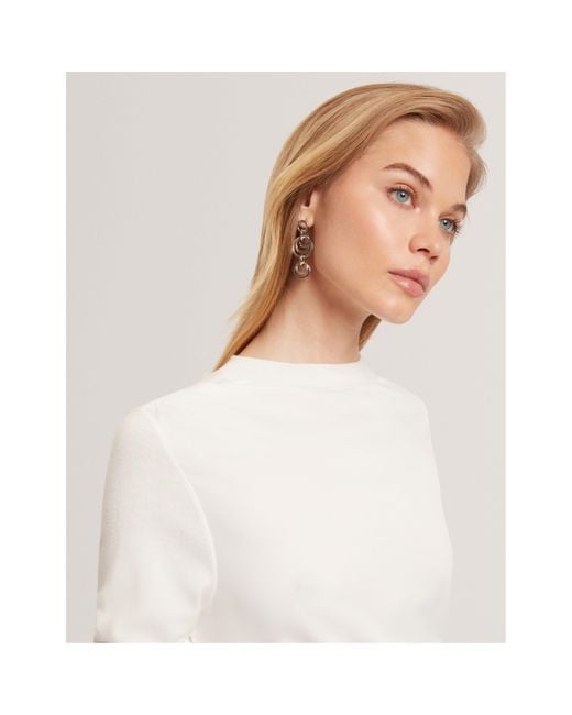 Ted Baker White Woven Front Top
