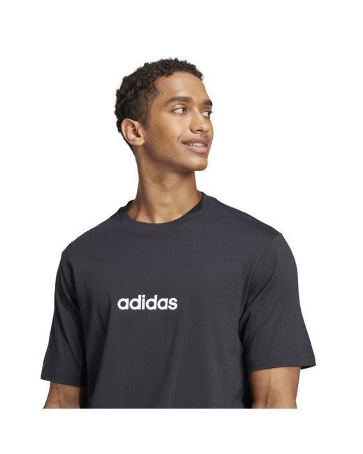 Adidas Black Essentials Single Jersey Logo T-Shirt for men