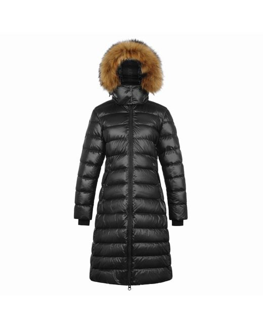 ARCTIC ARMY Black Arctic Long Puffer Water Resistant Detachable Hood Calf Length Jacket
