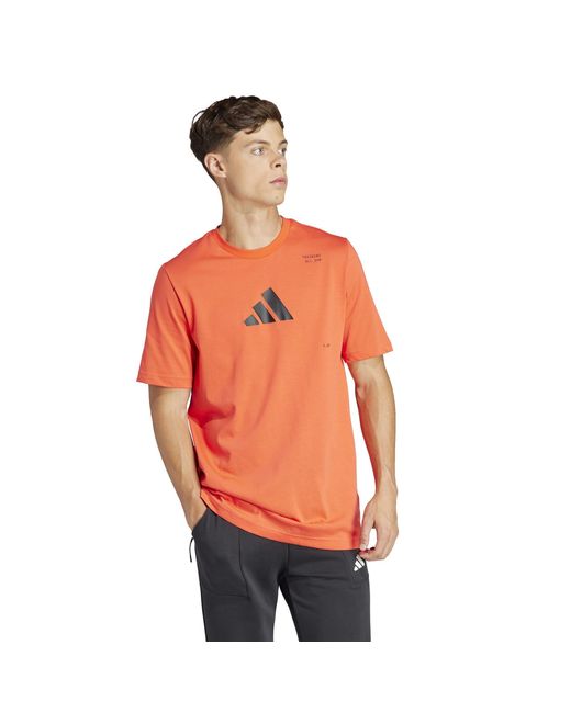 Adidas Orange All-Gym Category Graphic T-Shirt for men
