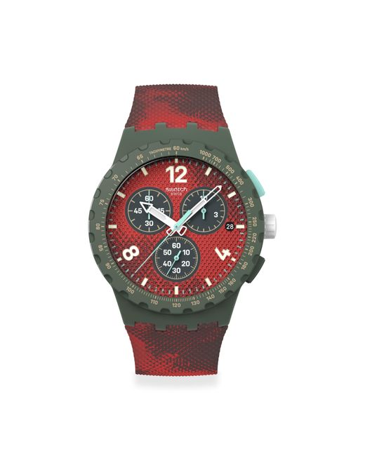 Swatch Red Essentials Quartz Analogue Watch
