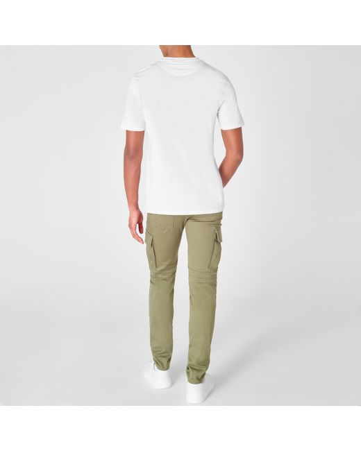 Balmain White Cotton Chest Logo T-Shirt for men