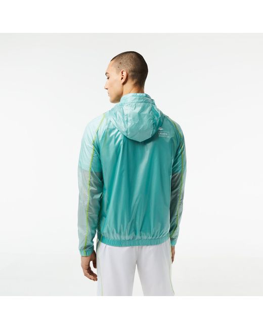 Lacoste Blue Water-Resistant Rain Anorak for men
