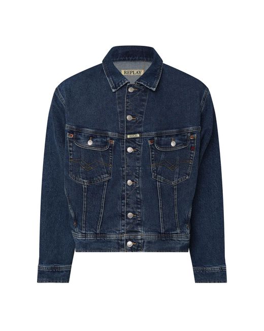 Replay Blue Comfort-Fit Jacket for men