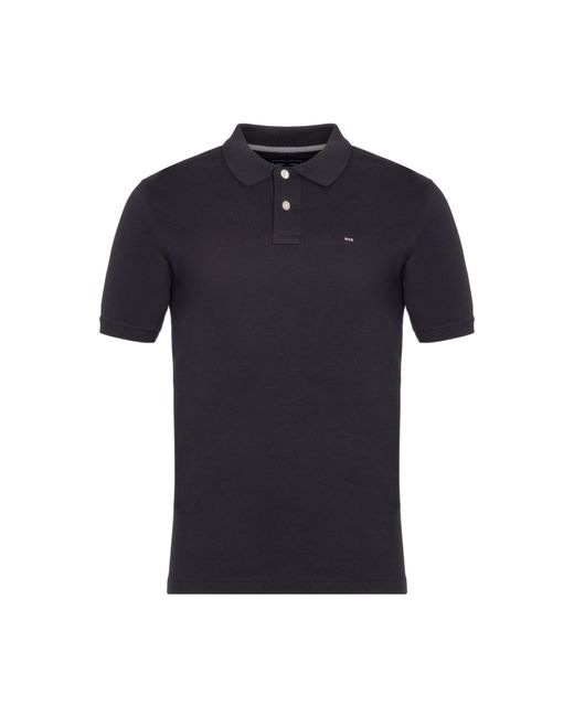 Eden Park Black Stretch Pima Cotton Polo for men