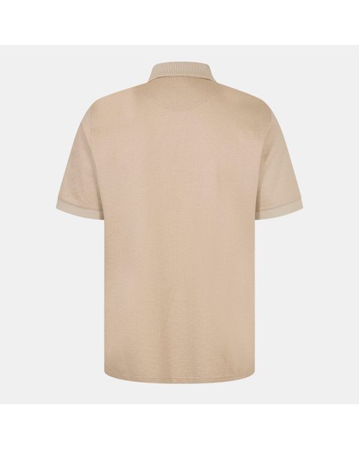 Ted Baker Natural Auguso Jacquard Short-Sleeve Polo Shirt for men
