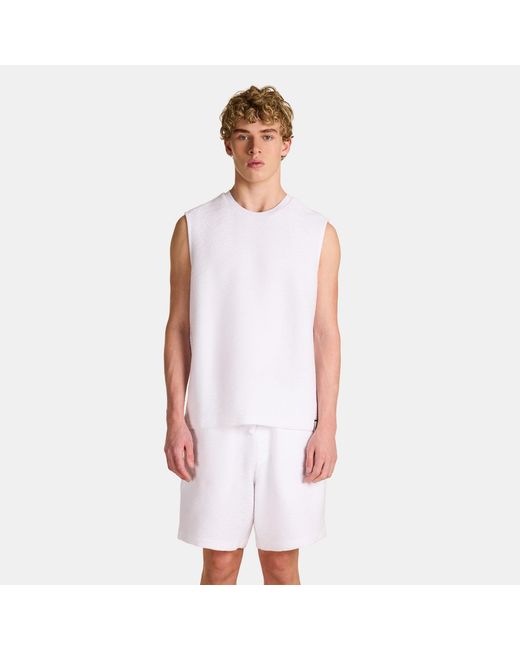 PREVU White Ottoman Tank Vest for men