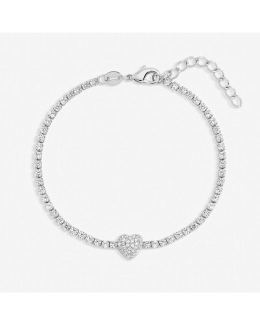 Jon Richard Metallic Plated And Pave Heart Toggle Bracelet