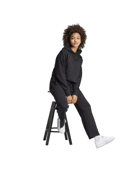 Adidas Black Open Ankle Jersey Joggers