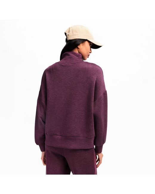 Varley Purple Hawley Half Zip Sweatshirt