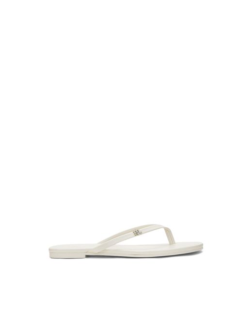 Ralph Lauren White Flip Flops