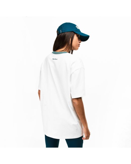 Red Run Blue Skyline Oversized Graphic T-Shirt