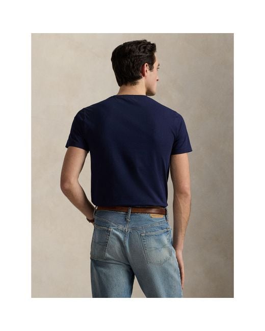 Polo Ralph Lauren Blue Custom Slim Fit Logo T-Shirt for men