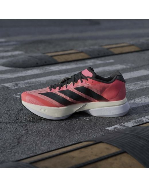 Adidas Red Adizero Boston 13 Road Running Shoes for men